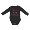 Valentine's Day Black Baby Jumpsuit & Sparkle Rhinestone Daddy Is My Valentine Print TH650